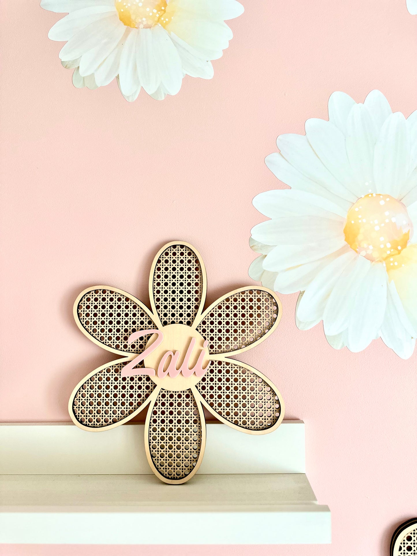 Rattan Daisy Personalised wall art