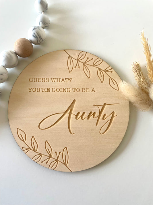 Single Announcement Plaque - You're going to be an Aunty