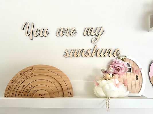 Wall script "You are my sunshine"
