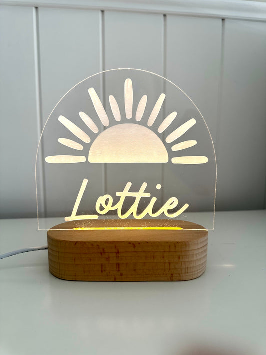 Sun Personalised LED light